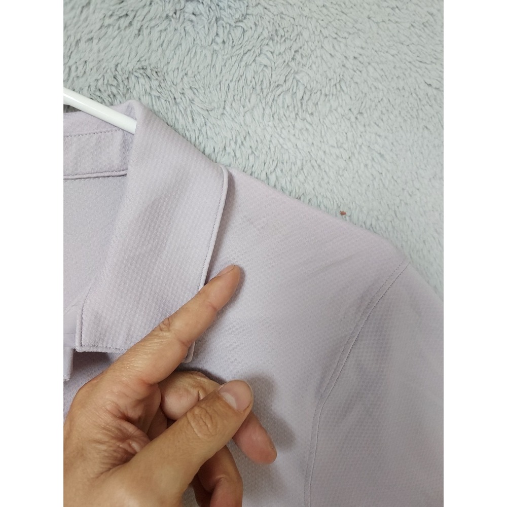 Lululemon Logo Sport Polo Shirt Mens XS Short Sleeve Athletic Purple Preppy - Picture 3 of 9